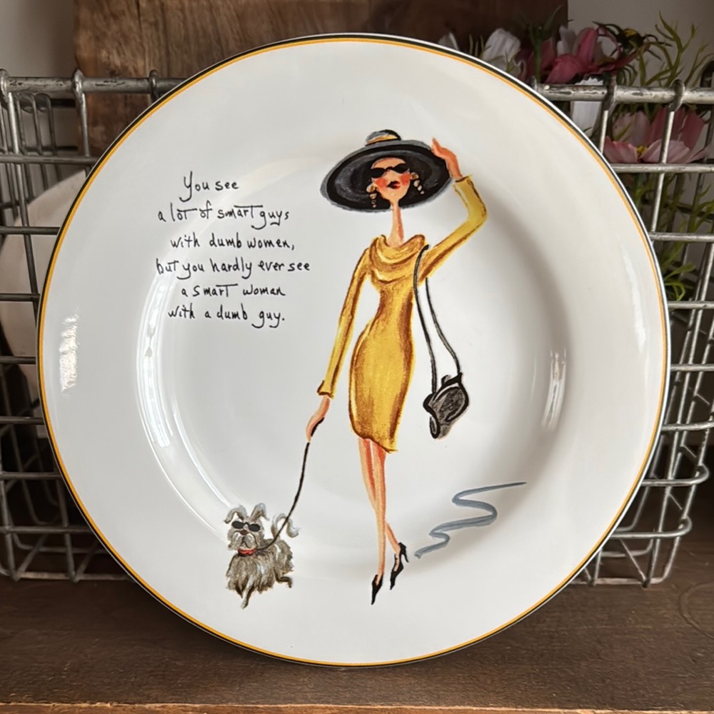 the sakura table Glamour Girls Elegant White and Gold Decorative Plate